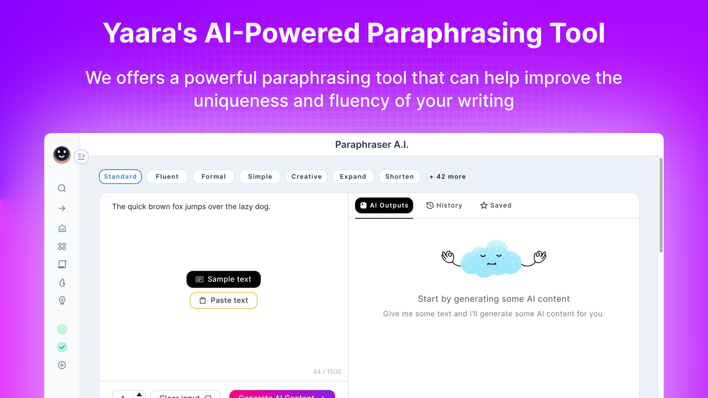 Paraphrasing Tool Yaara AI